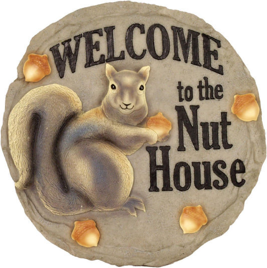 Spoontiques - Garden Décor - Nut House Stepping Stone - Decorative Stone for Garden