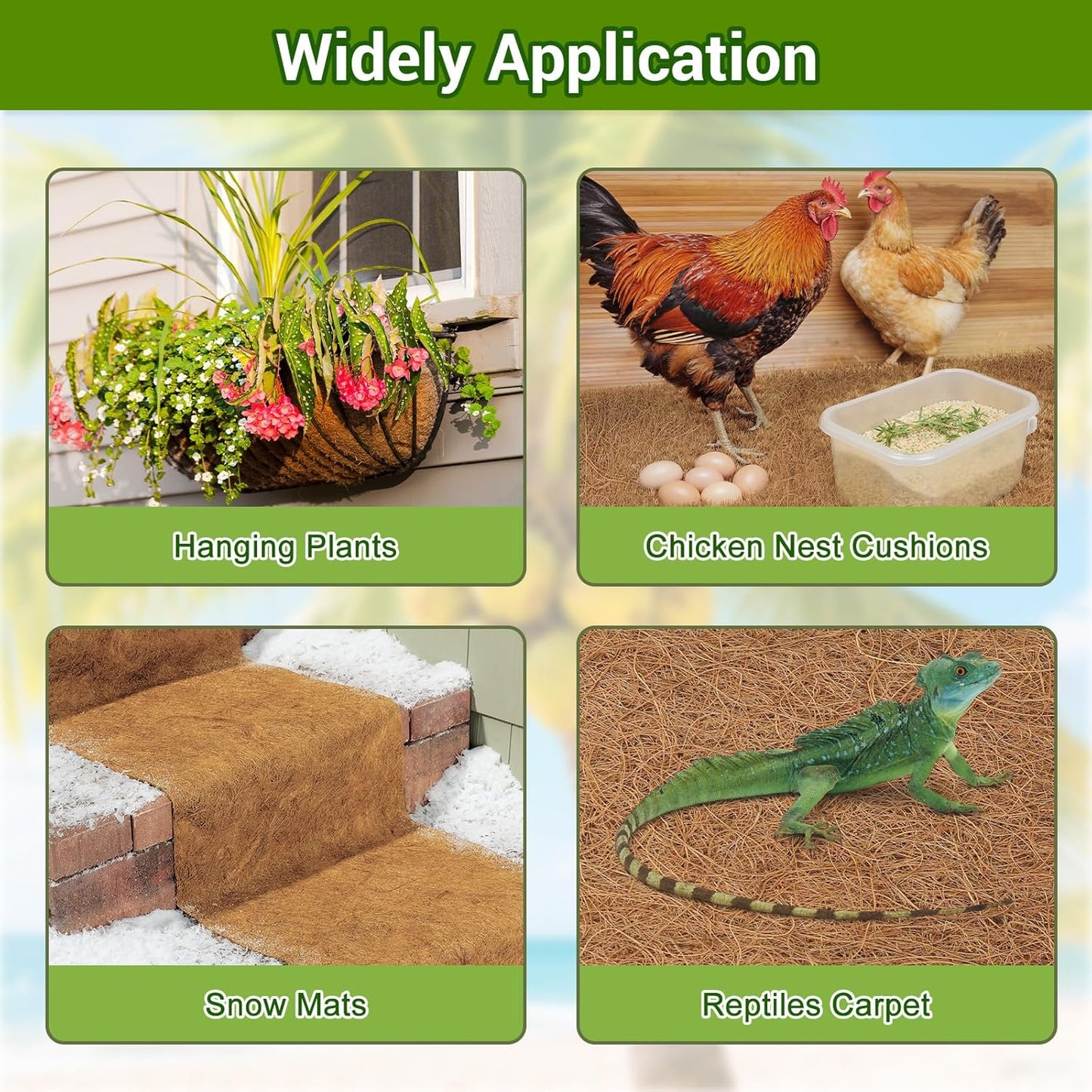 Coconut Liners for Planters 24x160 Inch, Natural Coco Liners for Planter Flower Basket, Thick Coco Fiber Mat for Garden Decoration, Hanging Basket, Animal pet pad