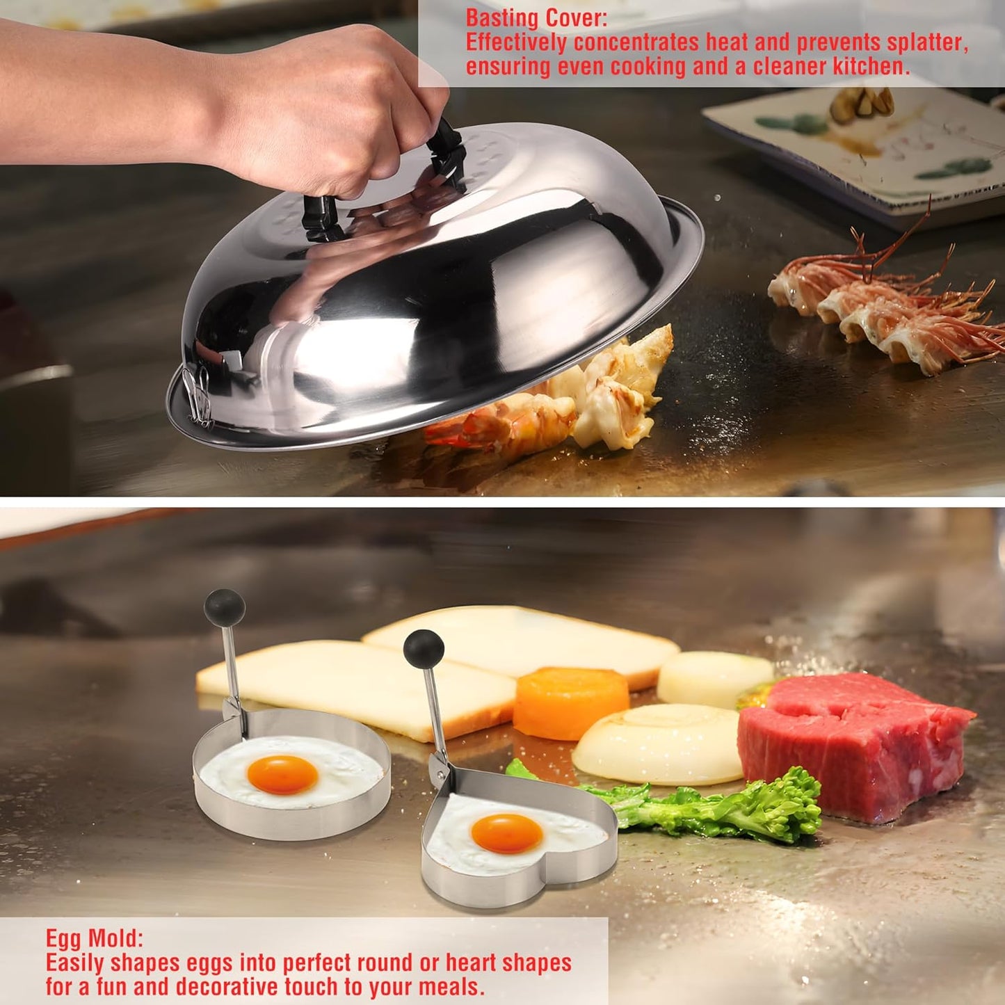 128 PCS Griddle Accessories Kit - Premium Flat Top Grill Accessories Set for Blackstone & Camp Chef, Stainless Steel BBQ Tool Utensils Gift Grilling Set for Lover Outdoor Men Women dad