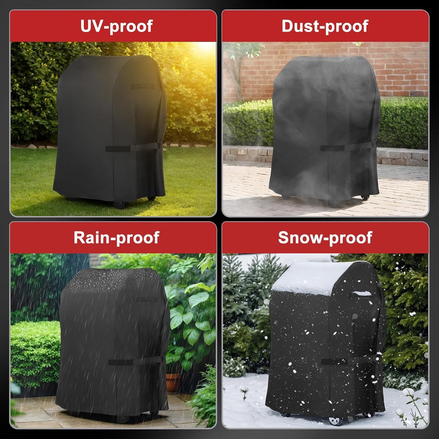 LBTING Grill Cover, 32-inch Heavy Duty 300D Oxford Waterproof Windproof UV Resistant BBQ Gas Grill Cover for Outdoor Barbecue Fit Most Brands Weber, Brinkmann, Char Broil, Holland