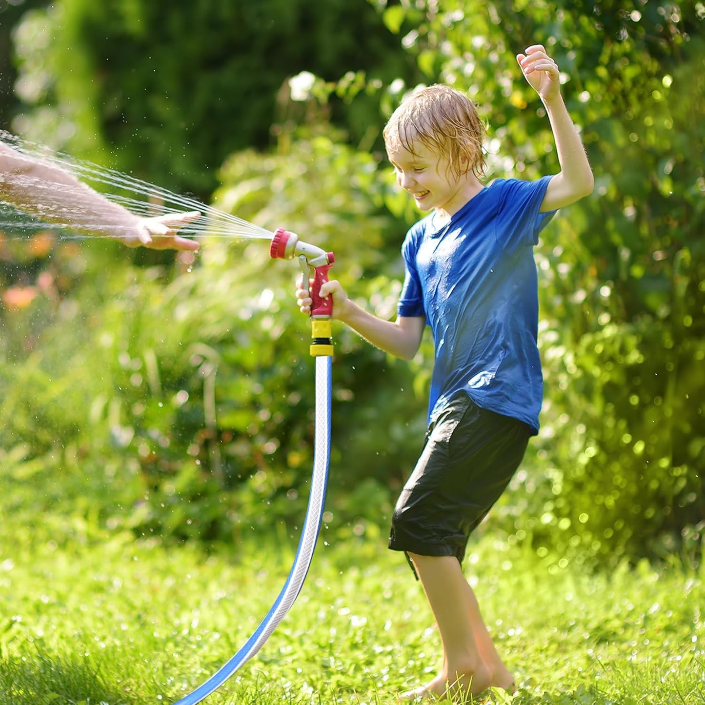 Solution4Patio Short Leader Garden Hose 3/4 in. x 15 ft. -Kink Free, No Leaking, Male to Female Brass/Aluminum Fittings -Heavy Duty Durable Flexible Lightweight Water Pipe for Household & Commercial