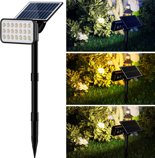 JACKYLED Solar Spot Lights Outdoor, 84 LEDs Solar Lights for Outside with 5 Modes Auto On/Off, IP65 Waterproof Landscape Spotlights for Yard Garden Decorative, Walkway, Driveway, 1 Pack