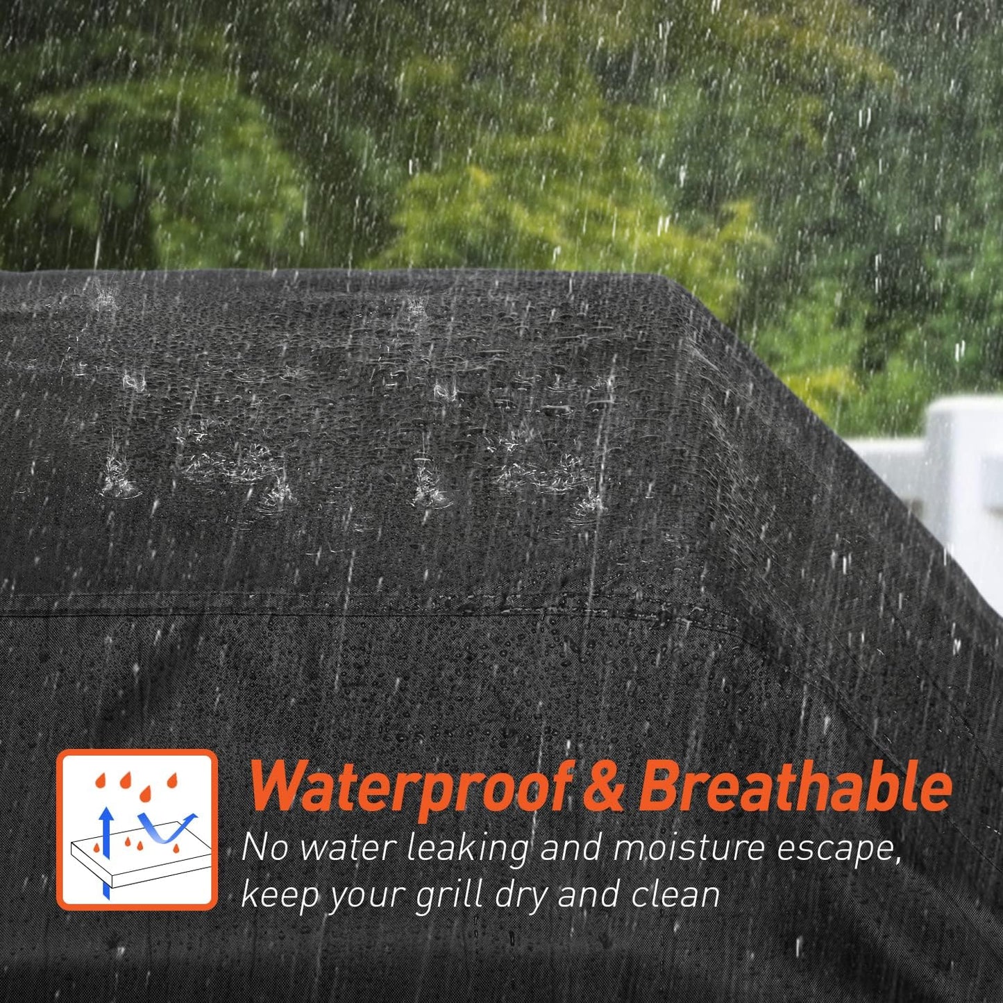 55 Inch Grill Cover for Outdoor Grill, Waterproof Fade Resistant BBQ Grill Cover, Weather Resistant Gas Grill Cover, Fits Weber, Charbroil, Nexgrill and More Grills, Black