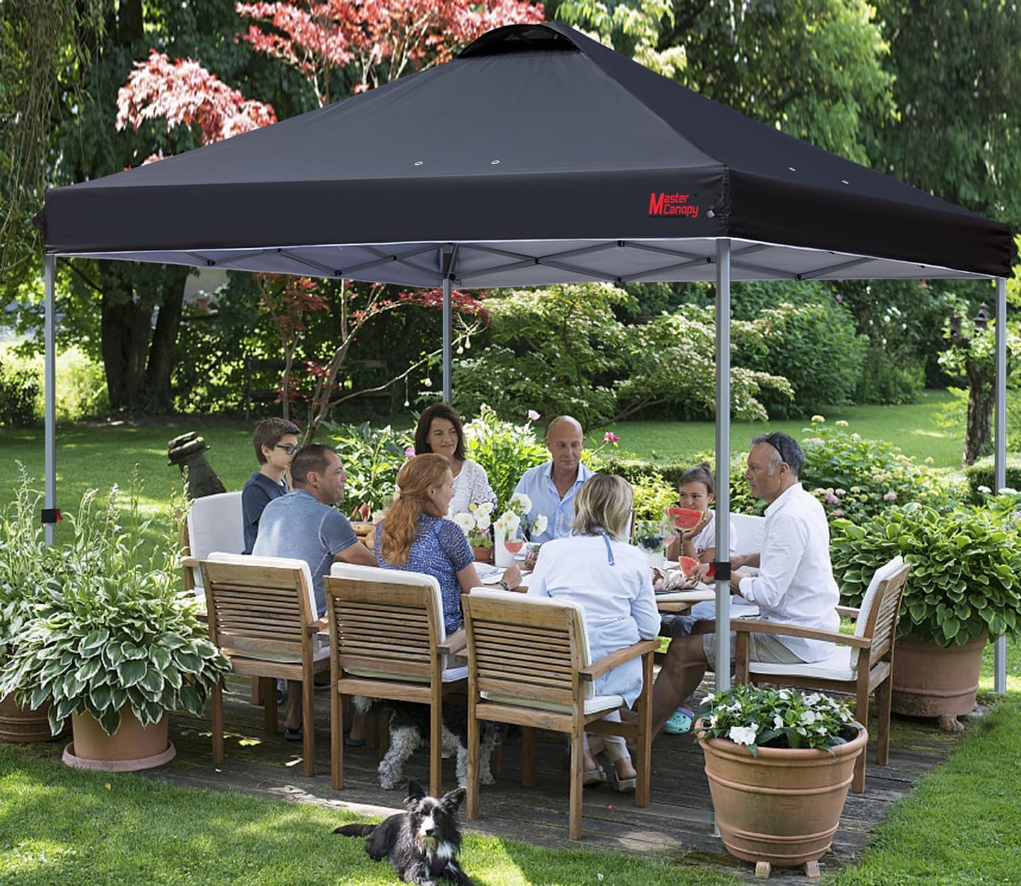 MASTERCANOPY Durable Pop-up Canopy Tent with Roller Bag (8x8, Black)