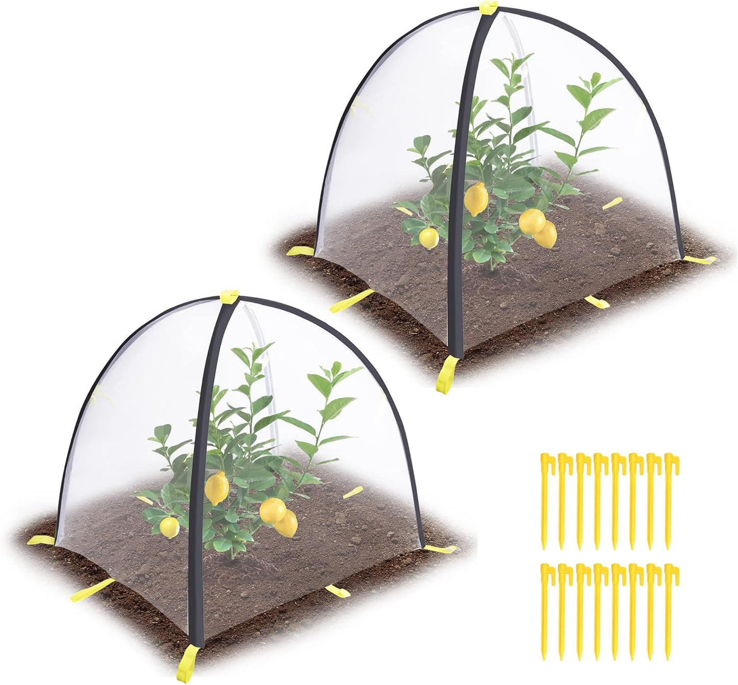 2 PCS Insect Barrier Plant Tent Cover-22 x 22 x 23 Inch Bug Guard Cover with Stakes-Insect Bird Barrier Netting Mesh for Protect Vegetable Plants Fruits Flowers from Birds Animal Eating