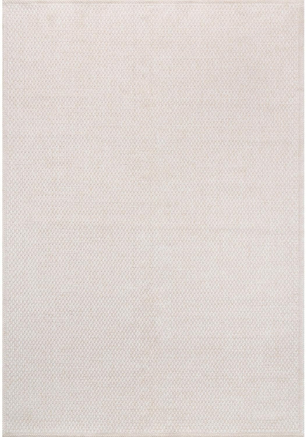 CAMILSON Easy Jute Rug 6x9, Indoor Outdoor Off-White Farmhouse Area Rugs for Living Room Patio and Kitchen Rug, Solid Woven Design, Easy-Cleaning, Washable Outside Carpet Alfombras (6 x 9)