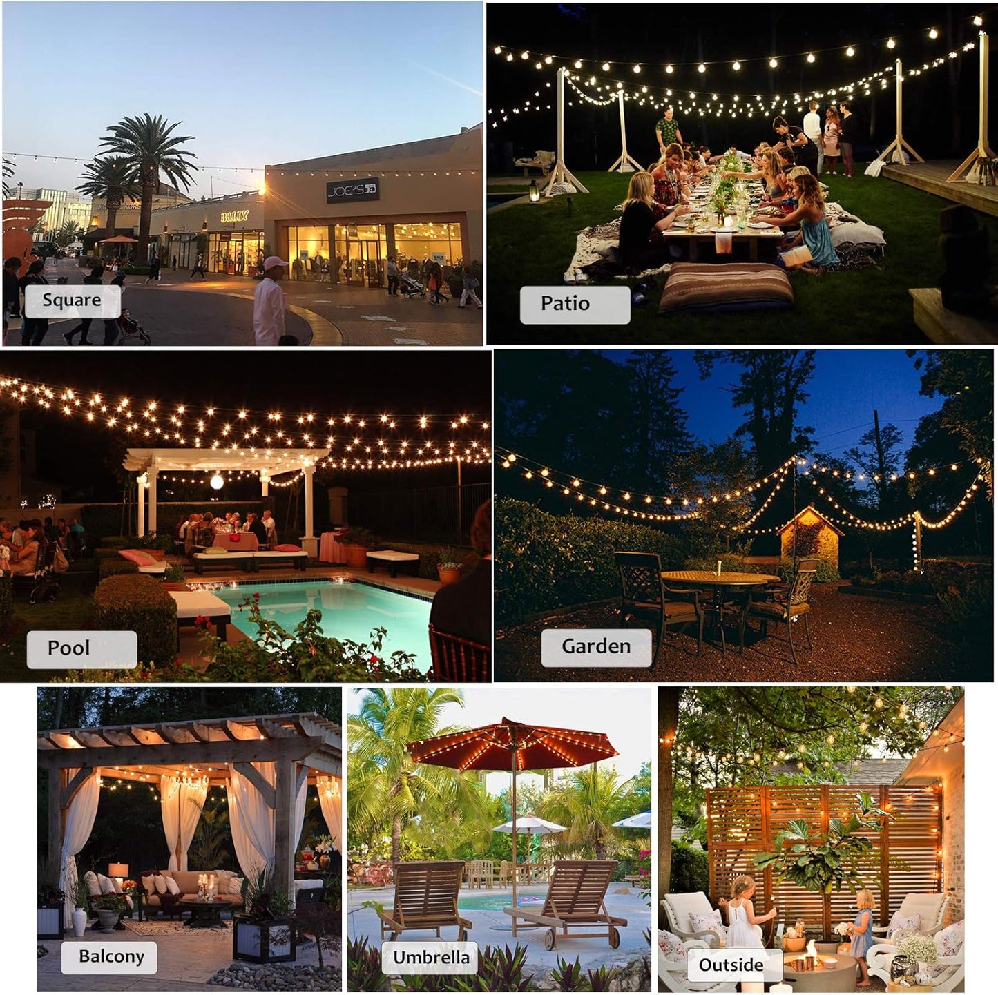 Outdoor String Lights 100FT Globe String Lights with 52 Dimmable G40 Shatterproof LED Bulbs,Waterproof Connectable Patio Light String Lights for Backyard Hanging Lights,2700K Warm Glow
