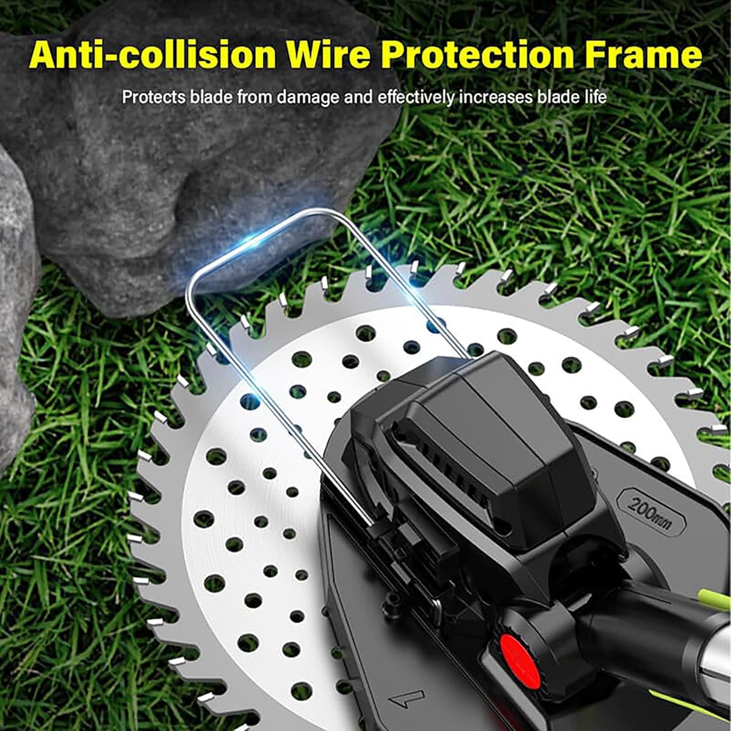 4 in 1 Cordless Weed Eater Pro, Electric Weed Wacker, Grass Trimmer Battery Powered with 2 Batteries, Brush Cutter & Grass Trimmer & Lawn Edger & Four-Wheel Assist with 3 Types of Blades