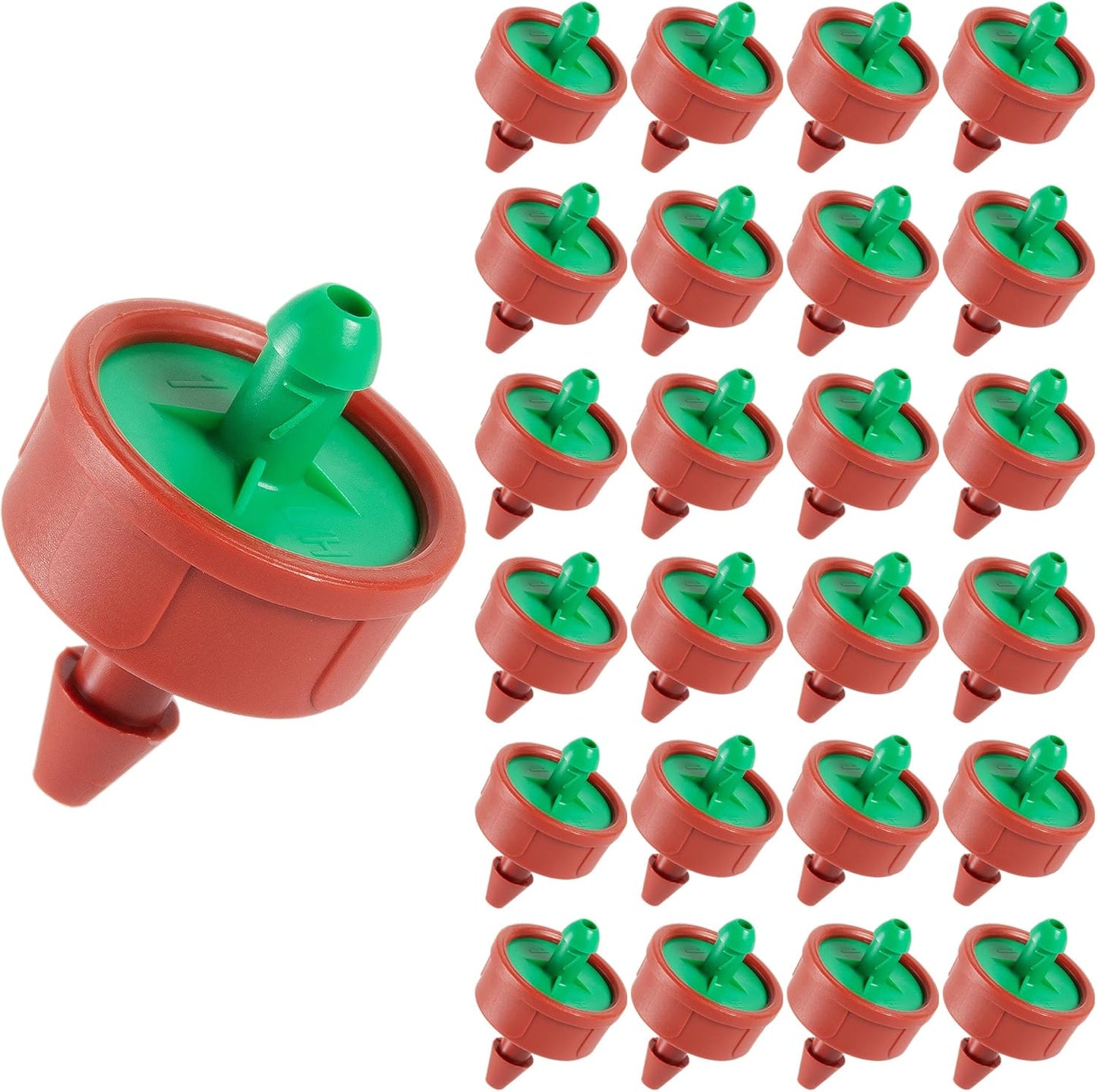 30 Pcs 0.25 GPH Pressure Compensating Irrigation Spot Drippers,Constant Flow Barb Outlet Watering Dripper Emitters Heads Parts for 1/4 Inch Watering Tubing Line for Garden Pots Plant Irrigation System