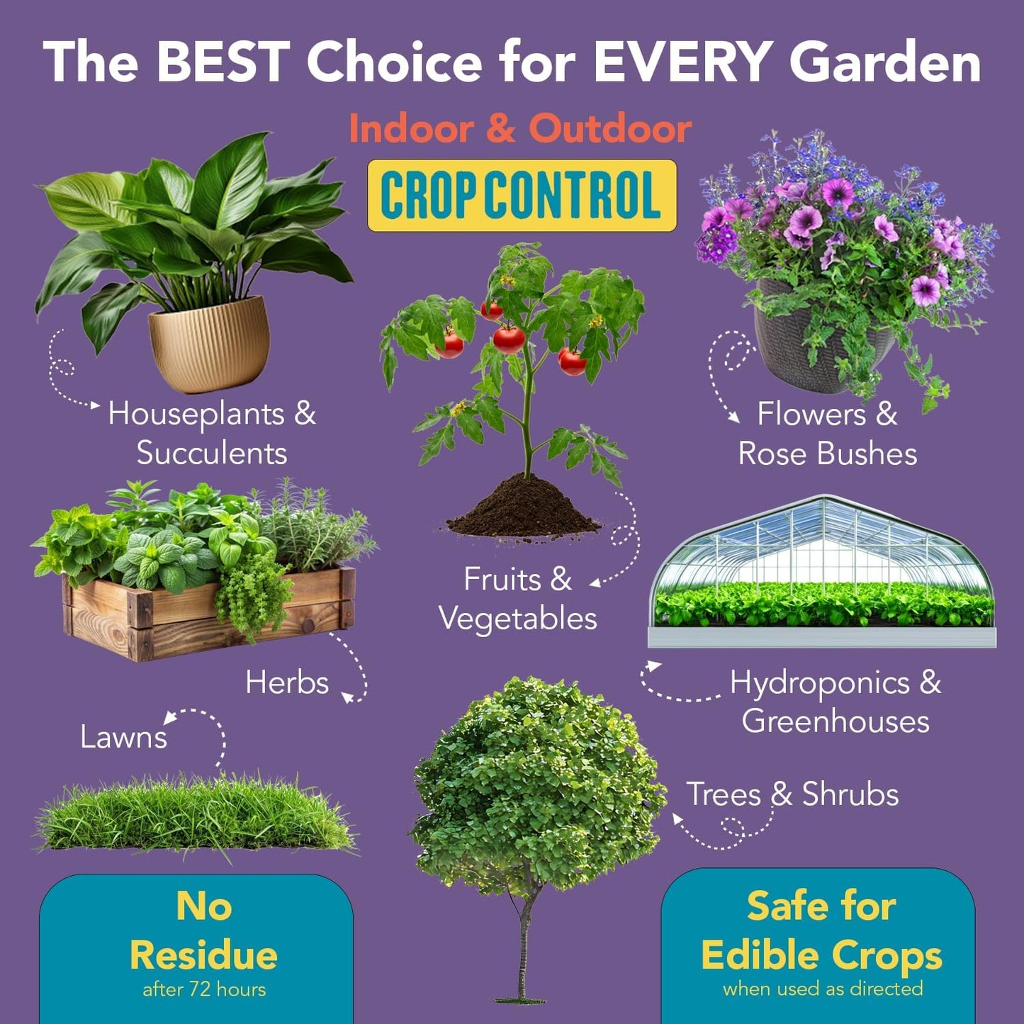 Trifecta Crop Control Insecticidal Soap for Plants | All Natural Fungicide for Plants | Spider Mite Killer Indoor Plants, Food Safe Pesticide, Herbicide, Spider Mites Spray for Plants (32oz - 2 Pack)