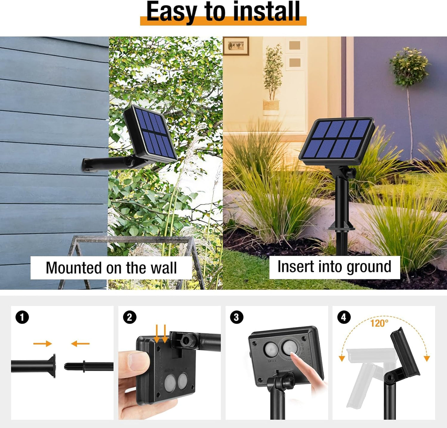 6-Pack Solar String Lights Outdoor, 480LED 198FT Solar Fairy Lights Waterproof 8 Modes Copper Wire Solar Powered Twinkle Lights for Outside Garden Patio Tree Christmas Wedding Party Decor (Cool White)