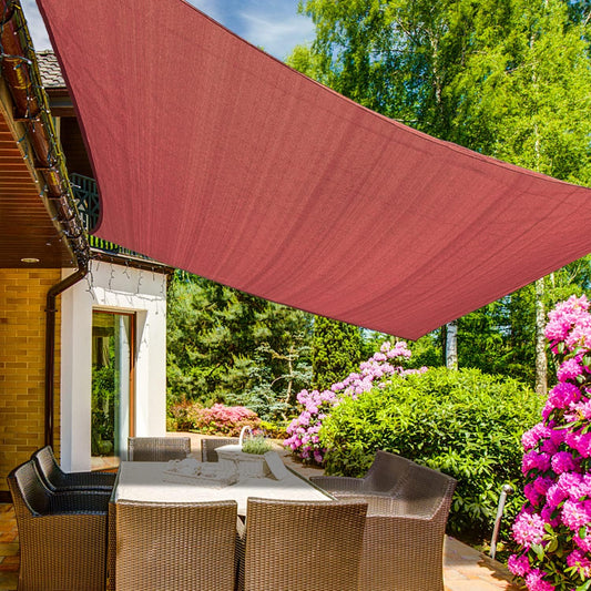 KANAGAWA 9'X14' Rust Red Custom Size Sun Shade Sail Rectangle UV Block Canopy Cover for Patio Backyard Lawn Garden Outdoor (Customized Available)