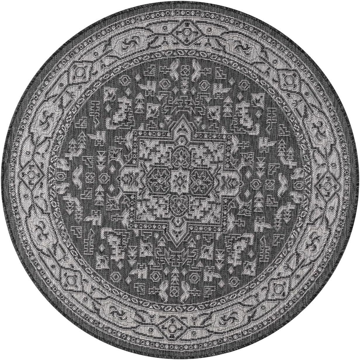 Keen Home Design Terrace Outdoor Round Rug - 5ft Round Washable Indoor/Outdoor Rug for Patio, Kitchen, Balcony, Beach, Garden, Deck and Porch, Size: 5'3" Round