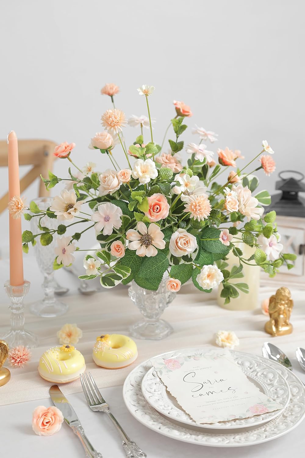 Serra Flora Faux Flower Heads Mini Artificial Flower Heads Fake Flowers Multicolor Small Silk Daisy Peony Flower Heads for Craft Garland Wedding Party DIY Home Decoration