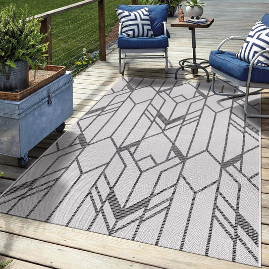 Keen Home Design Terrace Outdoor Area Rug - 8x10 Washable Indoor/Outdoor Rug for Patio, Kitchen, Balcony, Beach, Garden, Deck and Porch, Size: 7'7"x10'