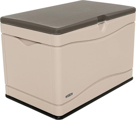 Lifetime 60103 Deck Storage Box, 80 Gallon, Desert Sand/Brown