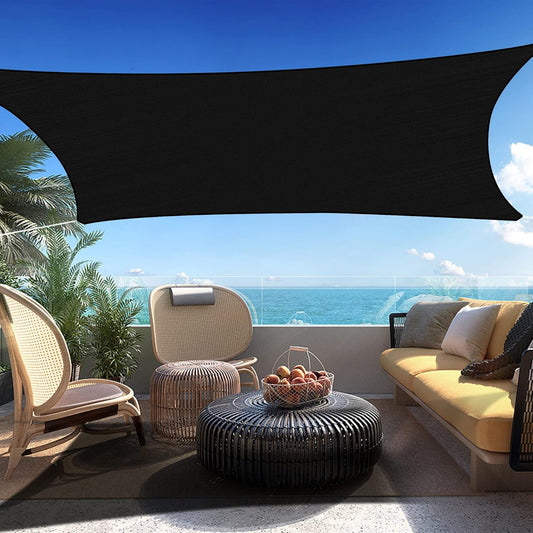 7' x 23' Black Rectangle Sun Shade Sail SSP1212 Canopy Durable Fabric UV Block Awning We Make Custom Orders