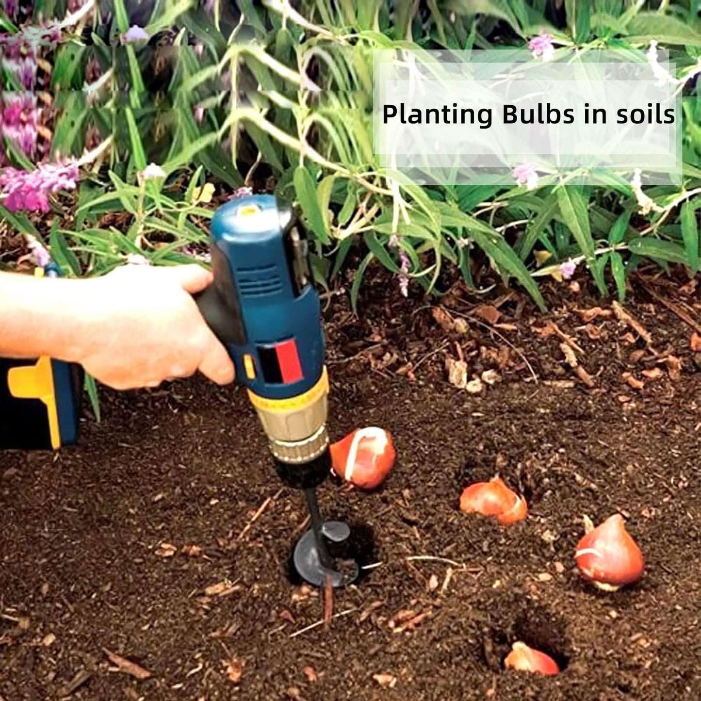 Garden Auger Drill Bit for Planting 1.6x9'',Soil Ground Earth Spiral Drill Bit for 3/8" Hex Drive Drill, Yard Auger Drill Bits for Bulbs Planting, Hole Digger Flowers,Bedding Digging Planter Tool