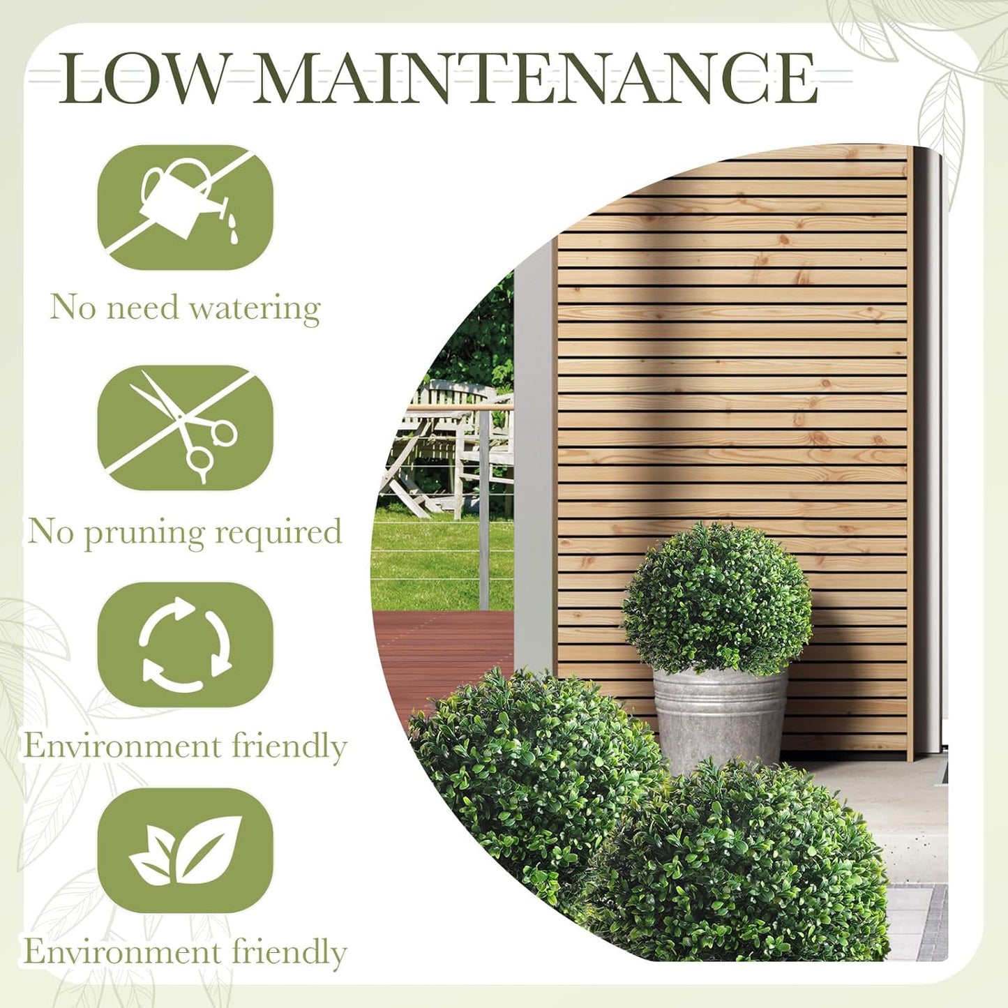 Yunlly 6 Pack 18" Artificial Boxwood Ball Bush Topiary Trees Fake Outdoor Plants, Realistic UV Resistance Faux Shrubs with Spike Greenery Topiary for Front Porch Garden Yard Patio Indoor (Green)