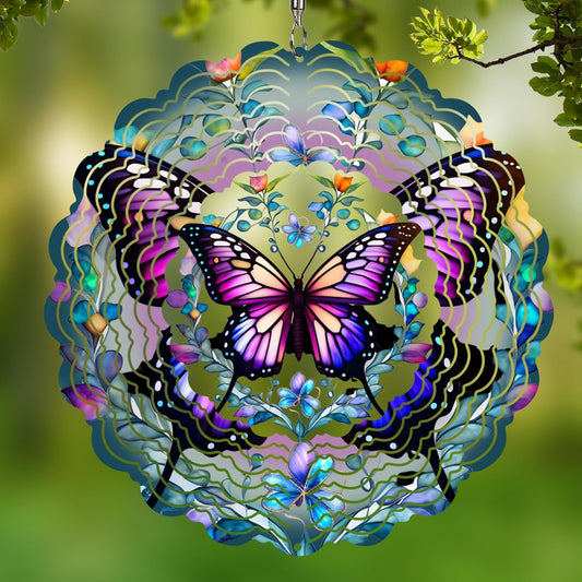 Wind Spinners Outdoor Butterfly - Birthday Gifts for Women Mom Wife Grandma, Hanging Wind Sculptures Wind Spinners, 12 inch 3D Wind Spinner for Garden Decor for Outside, Garden, Patio, Yard, Outdoor