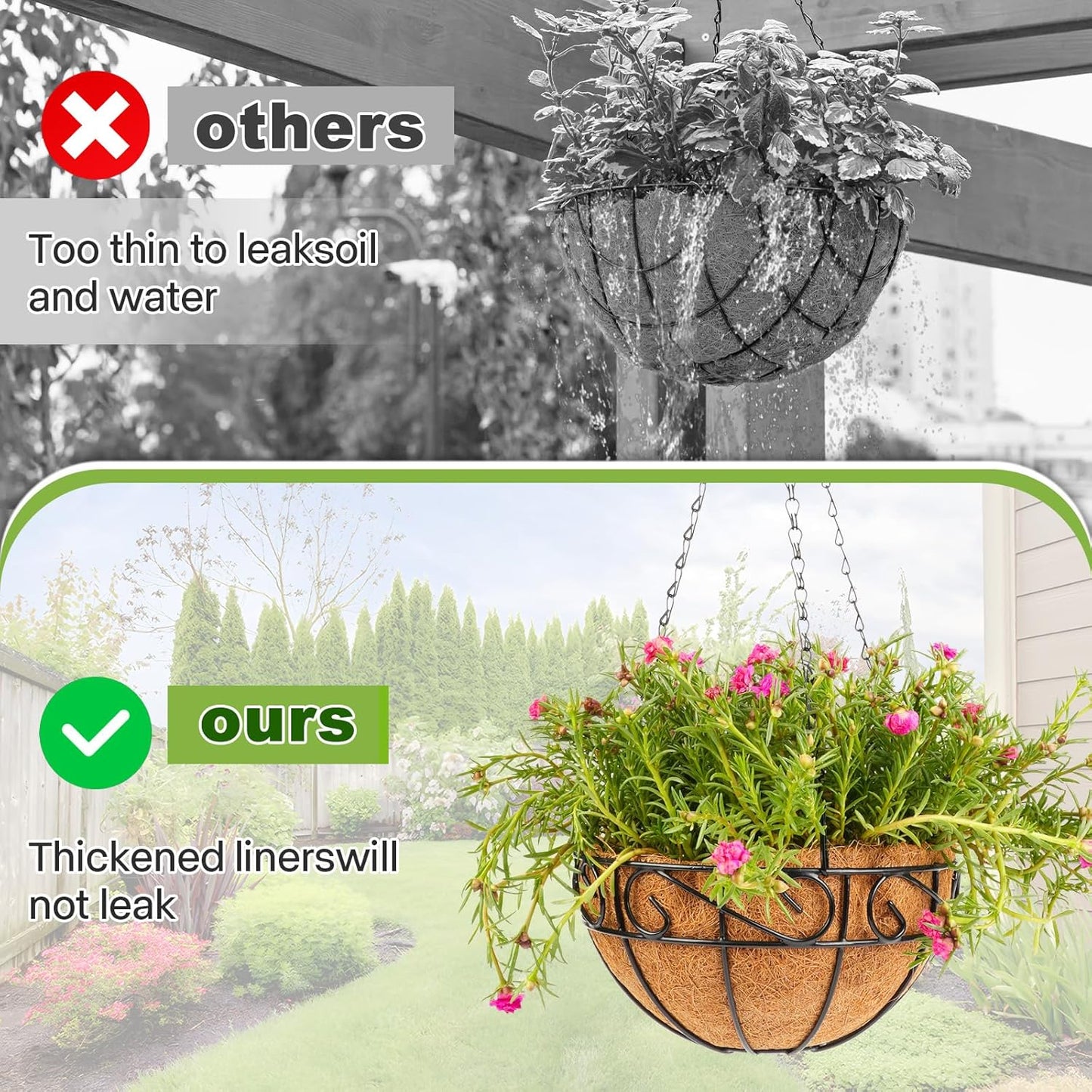 Coconut Liners for Planters 24x120 Inch, Natural Coco Liners for Planter Flower Basket, Thick Coco Fiber Mat for Garden Decoration, Hanging Basket, Animal pet pad