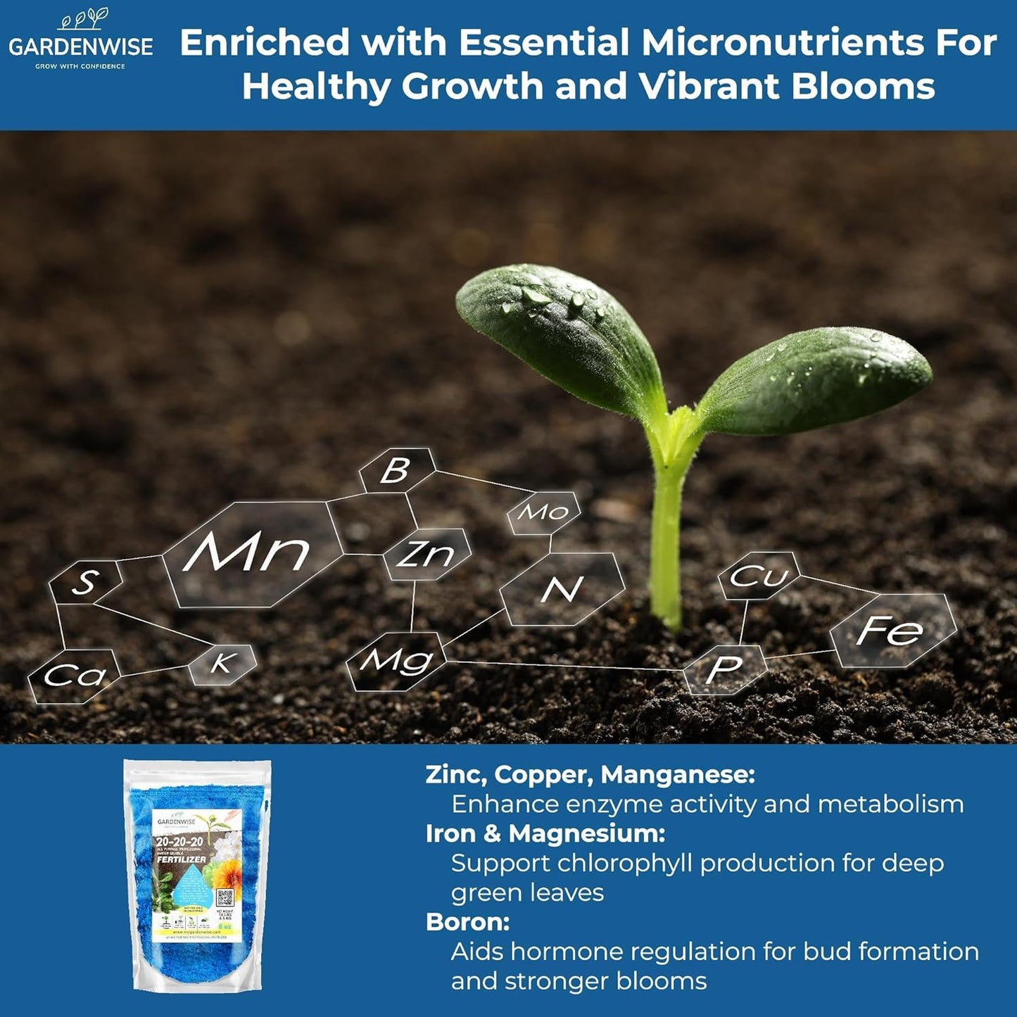 20-20-20 Water-Soluble Fertilizer – Powder for Liquid Plant Food for Indoor & Outdoor Plants, Orchids, Vegetables, Lawns, Flowers – 20 20 20 Fertilizer 2 Quarts (4 lbs)