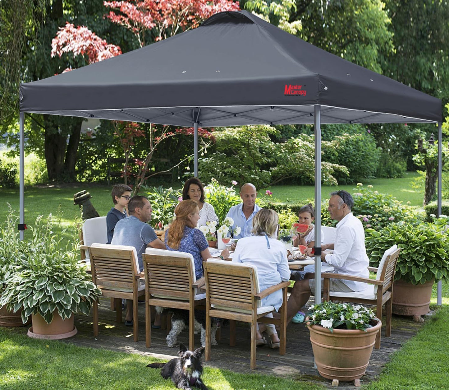 MASTERCANOPY Durable Pop-up Canopy Tent with Roller Bag (8x8, Dark Grey)