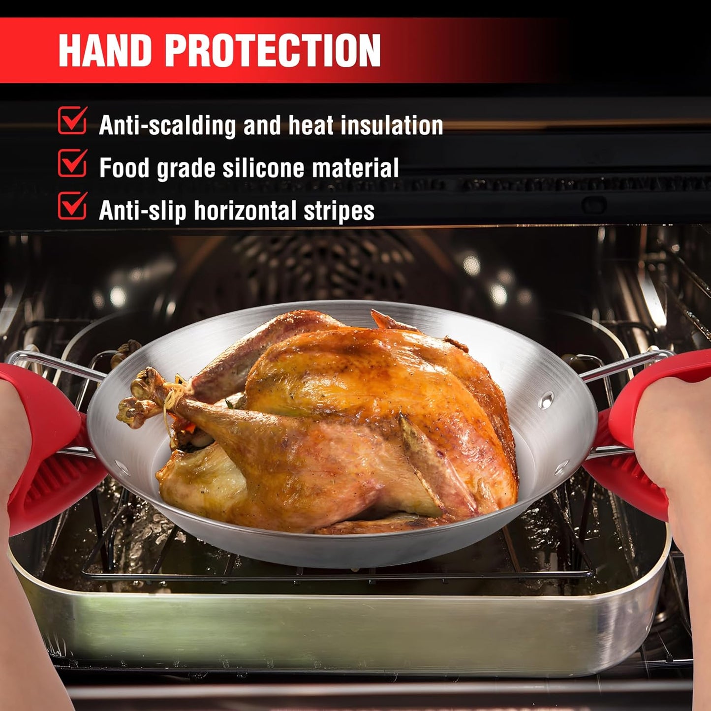 Al Pastor Skewer for Grill Stainless Steel Shawarma Skewer Stand with 3 Spikes (8"/10"/12"),Brush & Anti-scalding Fittings for BBQ Grill Oven