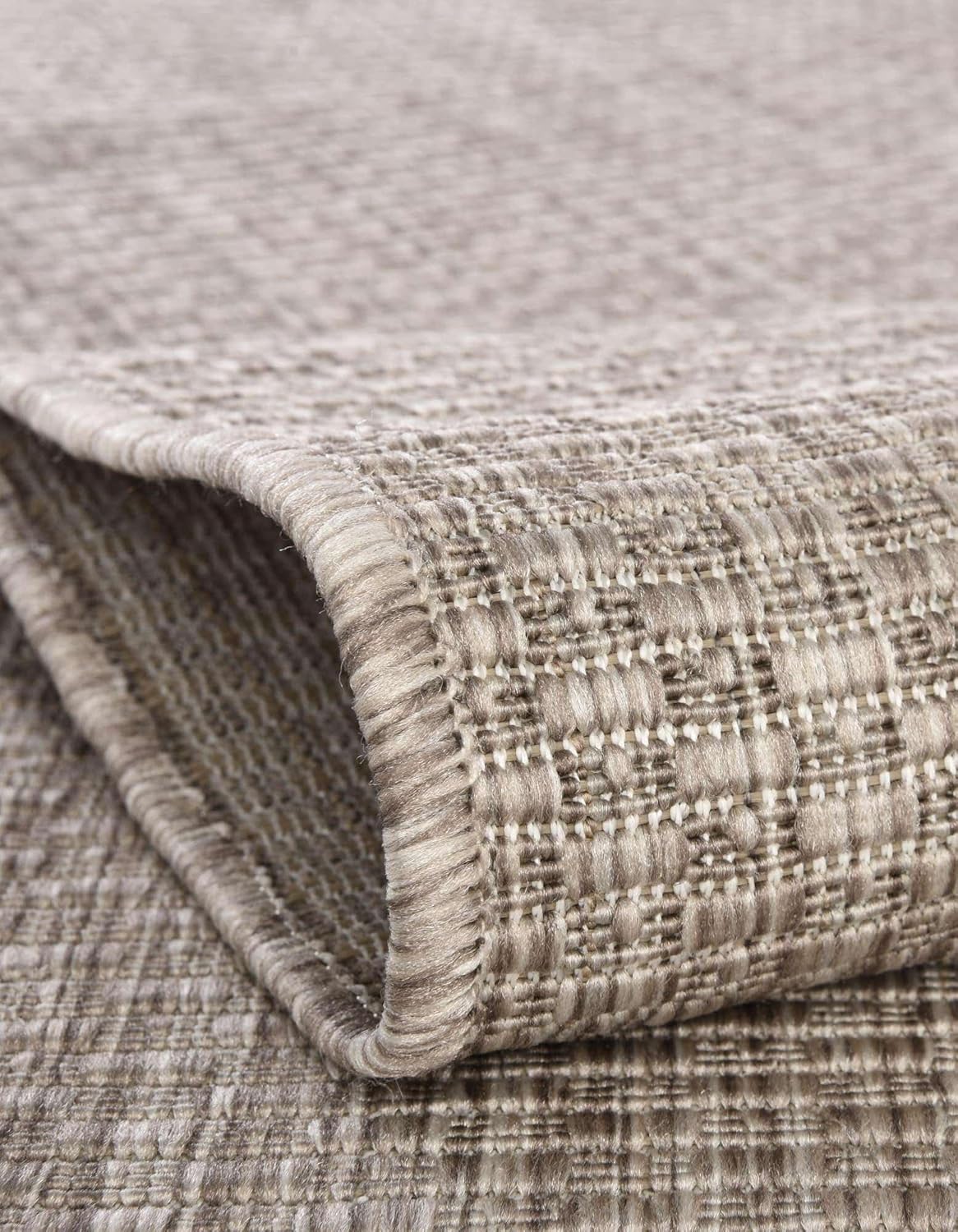 Unique Loom Outdoor Solid Collection Area Rug (5' 3" Round Beige/Ivory)