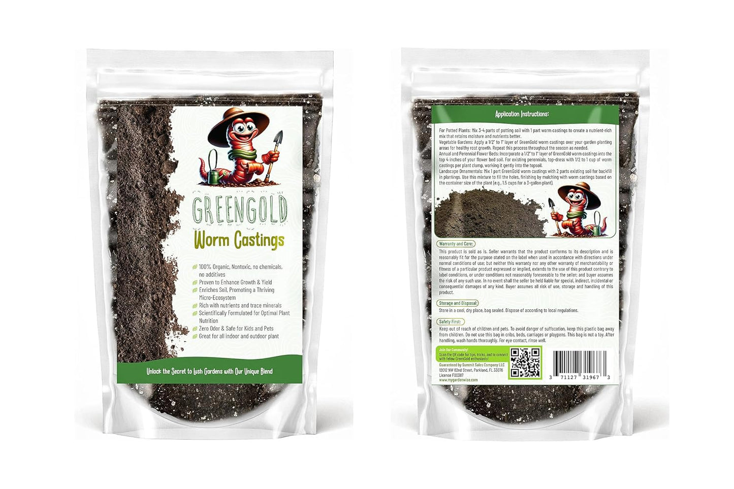 Organic Worm Castings Premium Worm Castings Fertilizer for Nutrient-Rich Soil and Healthy Growth (2 QUARTS)