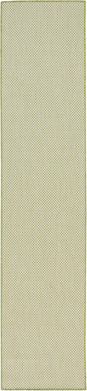 Nourison Home Courtyard Indoor/Outdoor Ivory Green 2'2" x 8' Area Rug, Easy Clean, Non Shedding, Bed Room, Living Room, Dining Room, Backyard, Deck, Patio (2x8)