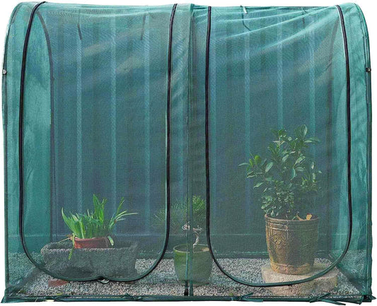 Poray Large Tunnel 73''x37''x61''Plant Netting Cover,5FT Tall Crop Cage Tomato Netting,Pest Guard Cover for Vegetables &Fruits,Durable Gardening Net for Plant and Animal