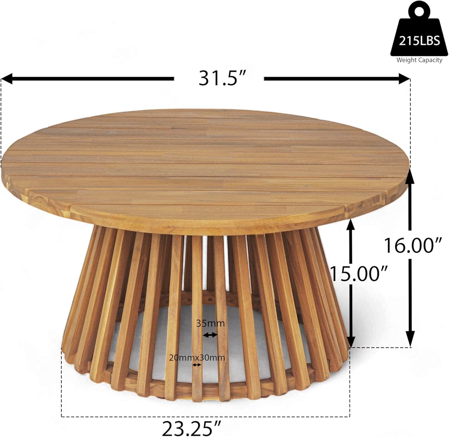 Christopher Knight Home Claremont Patio Sofa and Coffee Table Set, 2 Piece Wicker Patio Furniture Set, Acacia Wood 3 Seater Outdoor Sofa Daybed and Coffee Table Set, Teak+Beige