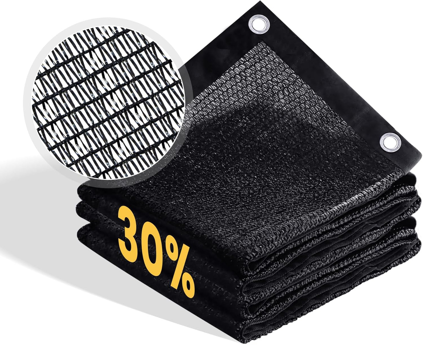 VICLLAX 30% Shade Cloth, 17x19FT Durable Black Mesh Trap with Every 3 FT Grommet, Sun Shade Fabric Netting for for Plants Cover, Greenhouse, Chicken Coop, Barn Kennel, Garden Patio