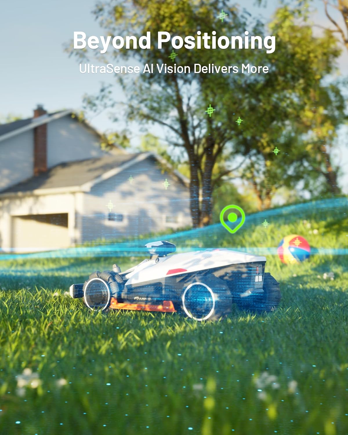 LUBA 2 AWD 3000X Robot Lawn Mower with 4G, Reception 0.75 Acre, Max. 0.89 Acre, All-Wheel-Drive for 80% Slope, UltraSense AI Vision & RTK Automatic Edge Mapping, 1.0"-2.7" Cutting Height