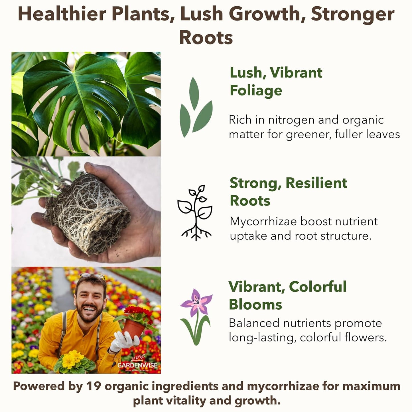 Organic Liquid Plant Food for Indoor Houseplants – All Purpose Fertilizer for Potted Plants, Vegetables, Succulents, Orchids, Roses – Miracle Growth with Mycorrhizae (16 oz)