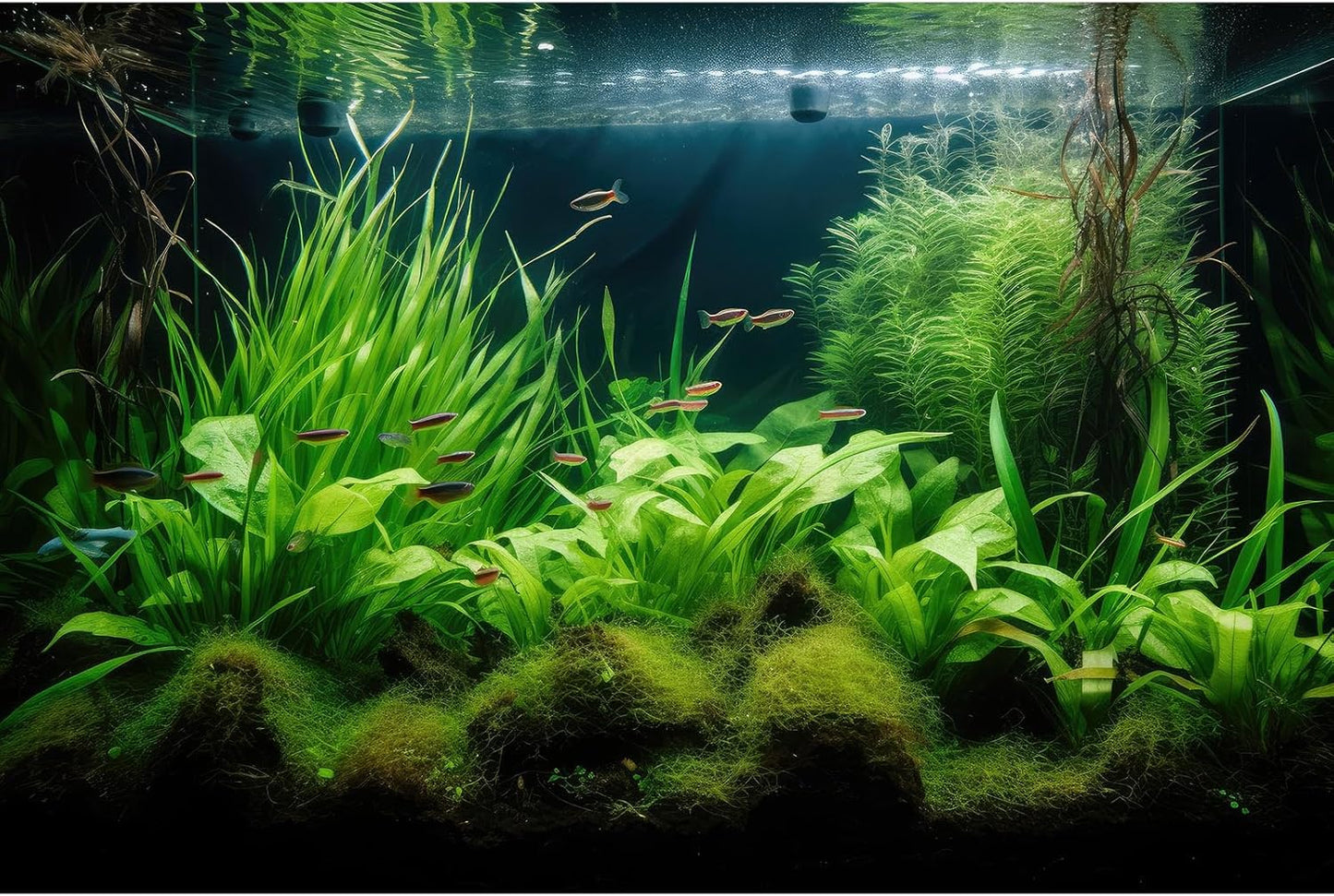 Aquarium Background Diverse Aquatic Plants Seagrasses Terrarium Background Redwood Root Lush Green Underwater Plants Tropical Style Fish Tank Background Under The Sea Aquarium Backdrop Vinyl 72x16in
