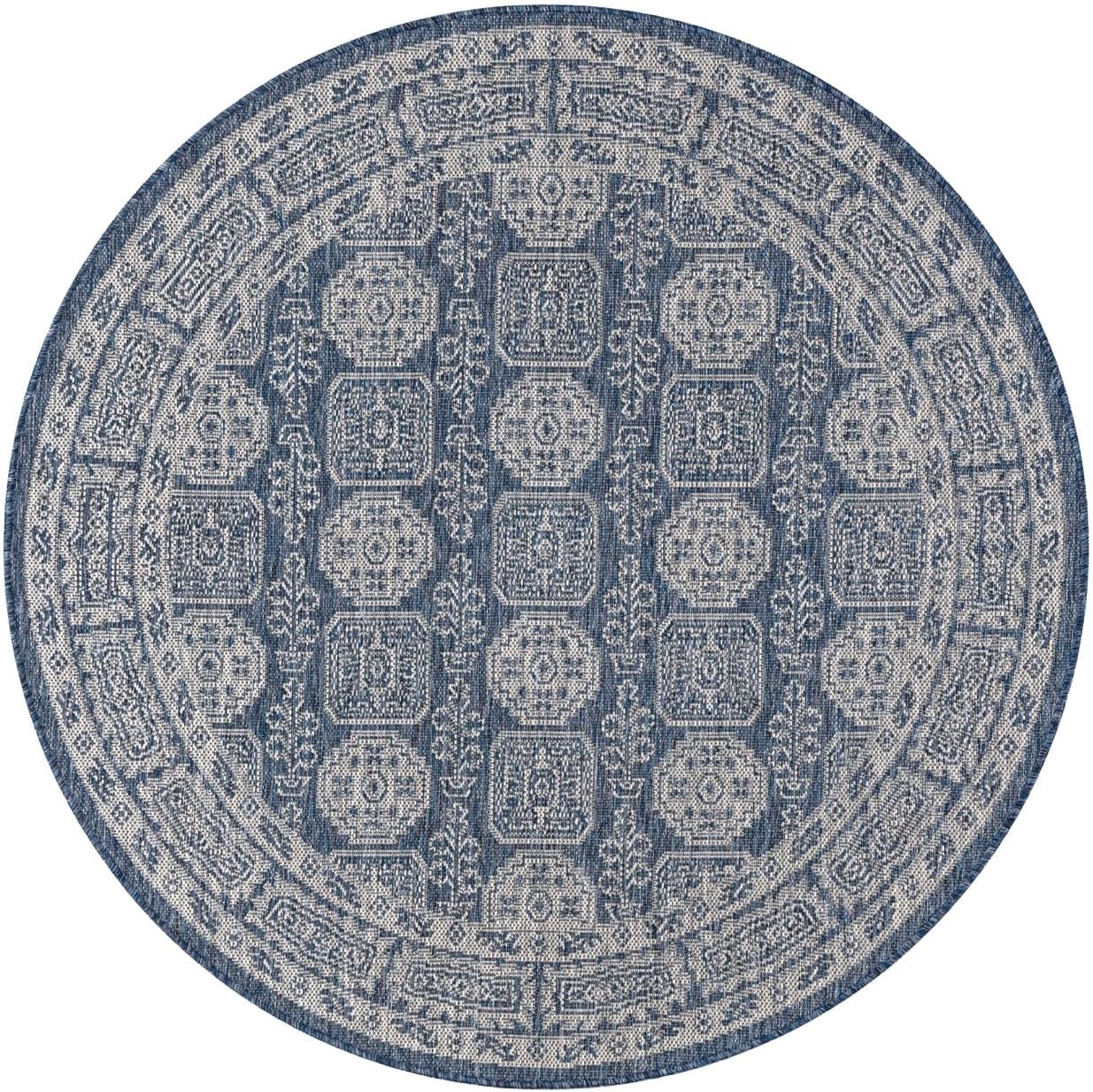 Keen Home Design Terrace Outdoor Round Rug - 5ft Round Washable Indoor/Outdoor Rug for Patio, Kitchen, Balcony, Beach, Garden, Deck and Porch, Size: 5'3" Round