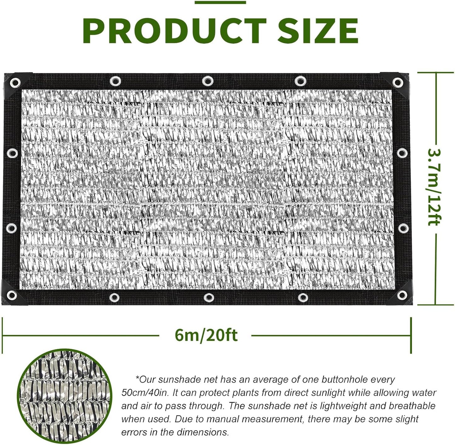 Aluminum Shade Cloth -for Car,90% Heat Reflective Tarp Sunblock Neting,Durable Mesh Tarp with Grommets,Shade Cloth for Garden,Outdoor Pergola,Chicken Coop and Dog Kennel(Silver)