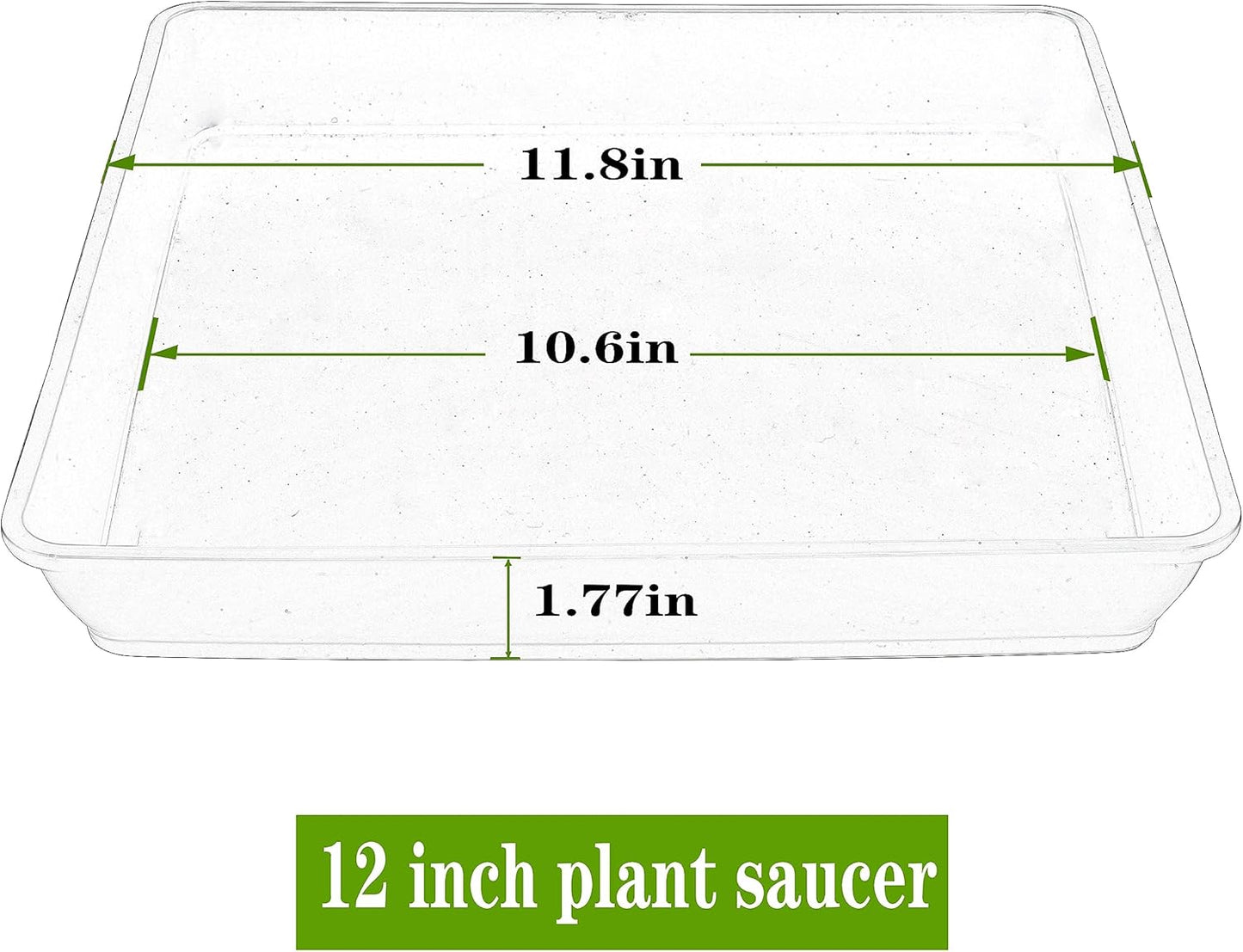 Square Plant Saucer 12 Inch 5 Pack, Plastic Plant Water Dray Tray, Flower Pot Saucers, Square Planters for Indoors and Outdoors Plants, Garden Saucer for Plant Pots Black.