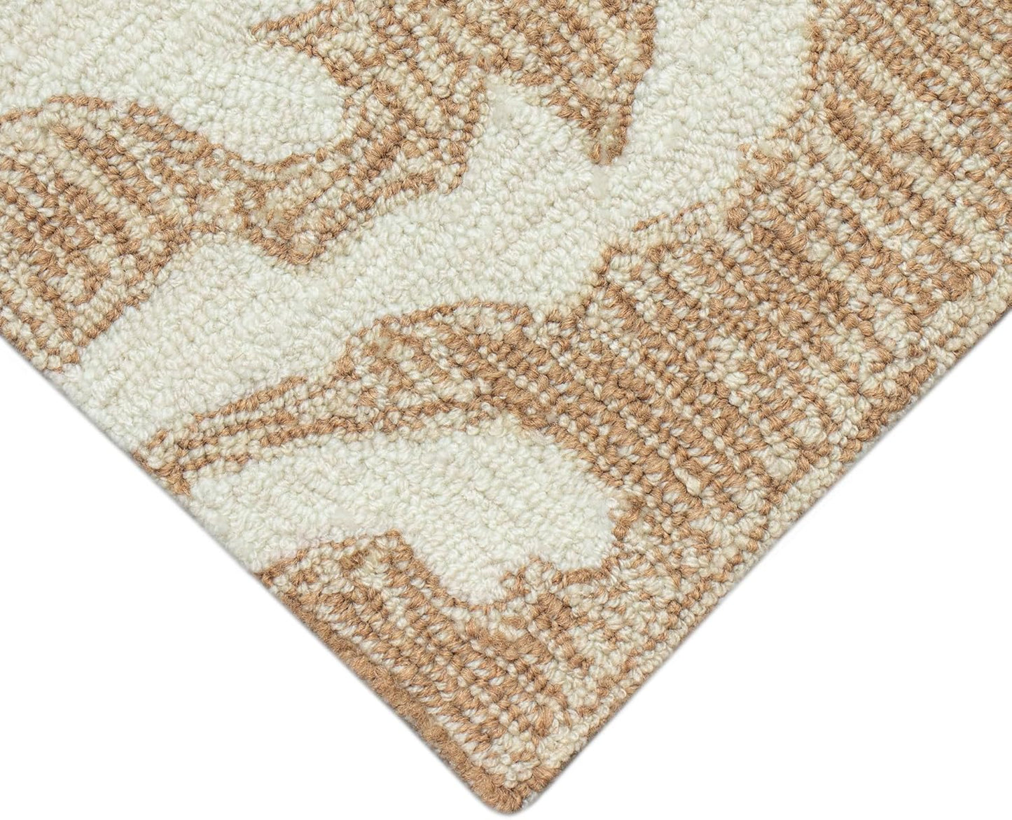 Liora Manne CAPRI Indoor/Outdoor Handmade Synthetic Blend Durable Area Rug - Traditional Border Coastal Beach Accent (Coral Border Neutral) (5' Round)