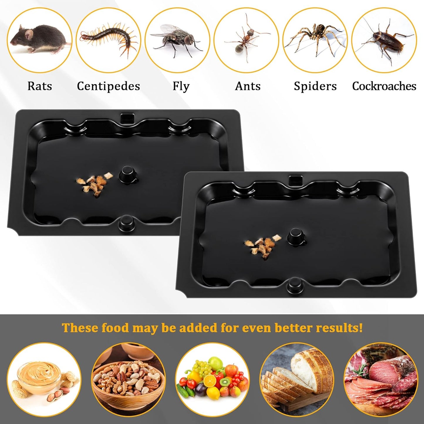 Qualirey 36 Pack Mouse and Insect Glue Traps, Strong Sticky Mice Traps Indoor for Home, Pre Scented Rodent Pads with Non Toxic Glue for House Garage, Ready to Use, Safe to Children and Pets (Black)