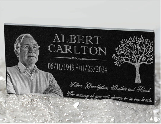in Loving Memory Photo Tree of Life Personalized Granite Memorial Stone Sympathy Remembrance of Dad Mom Child