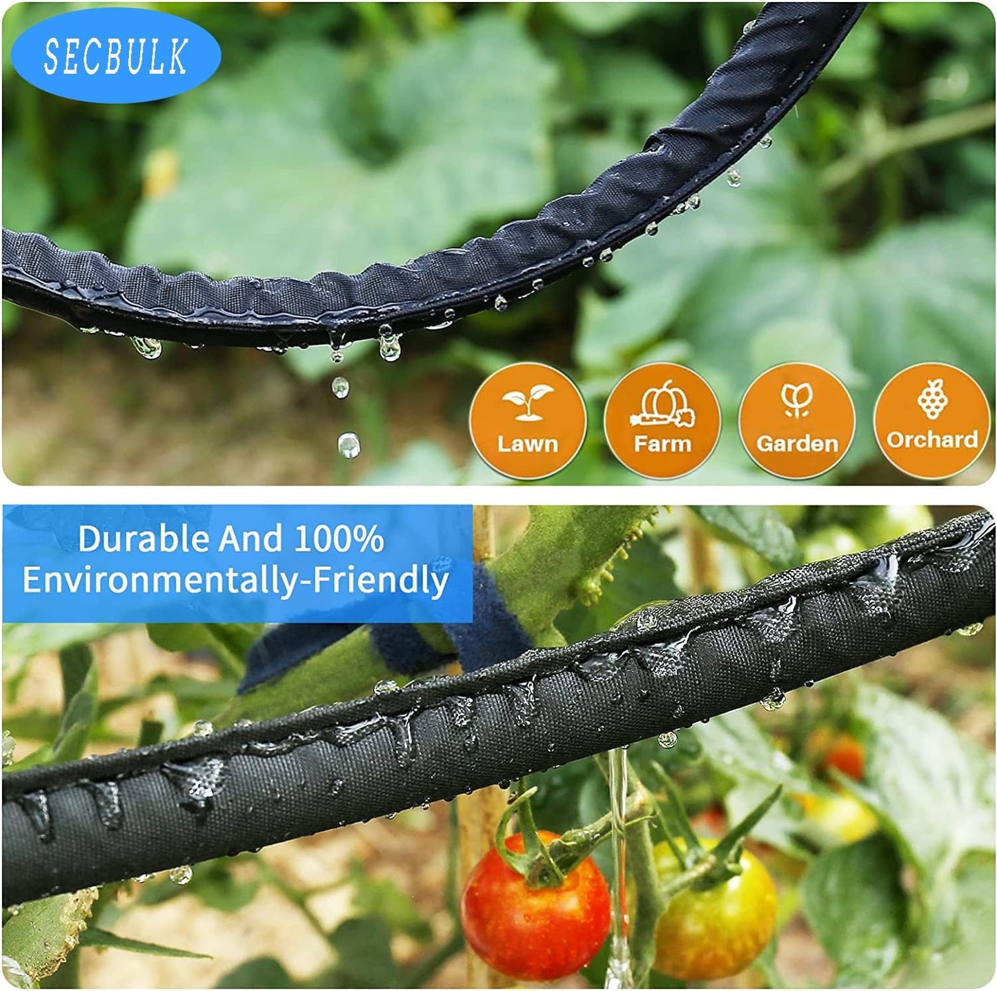 2025 Flat Soaker Hose 100 ft with Stakes for Garden, 50ft x 2 Linkable Drip Hose Diy Garden Irrigation System Saving 80% Water, Dual-layer Leak-free Design Water Hose with Holes