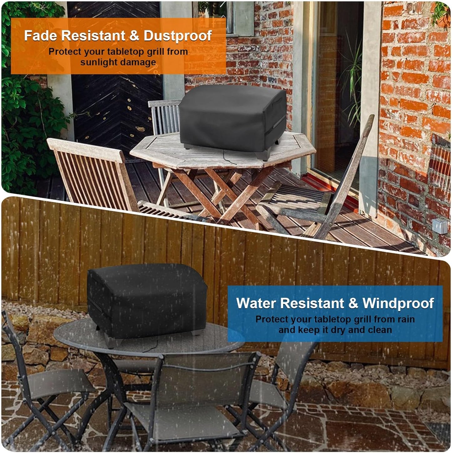 Tabletop Grill Cover for Cuisinart cpg-256 Portable Electric Smoker, Portable BBQ Cover for NXR 3 Burner Portable Gas Grill, Waterproof& Dustproof Cover for Grill Smoker