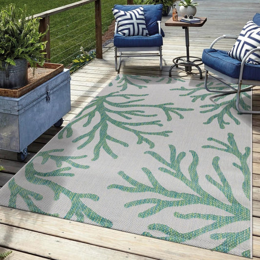 Keen Home Design Terrace Outdoor Area Rug - 8x10 Washable Indoor/Outdoor Rug for Patio, Kitchen, Balcony, Beach, Garden, Deck and Porch, Size: 7'7"x10'