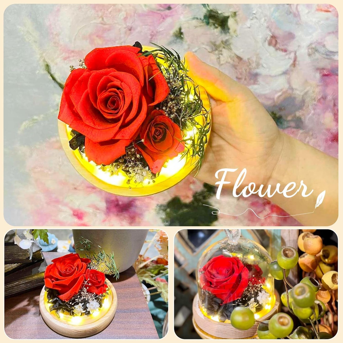 Flowers, Roses, Gifts - Preserved Flower Bouquets - Forever Roses Birthday Gifts for Women, Christmas, Mothers Day - Fresh Flowers That Last - Flowers for Delivery - Battery Included