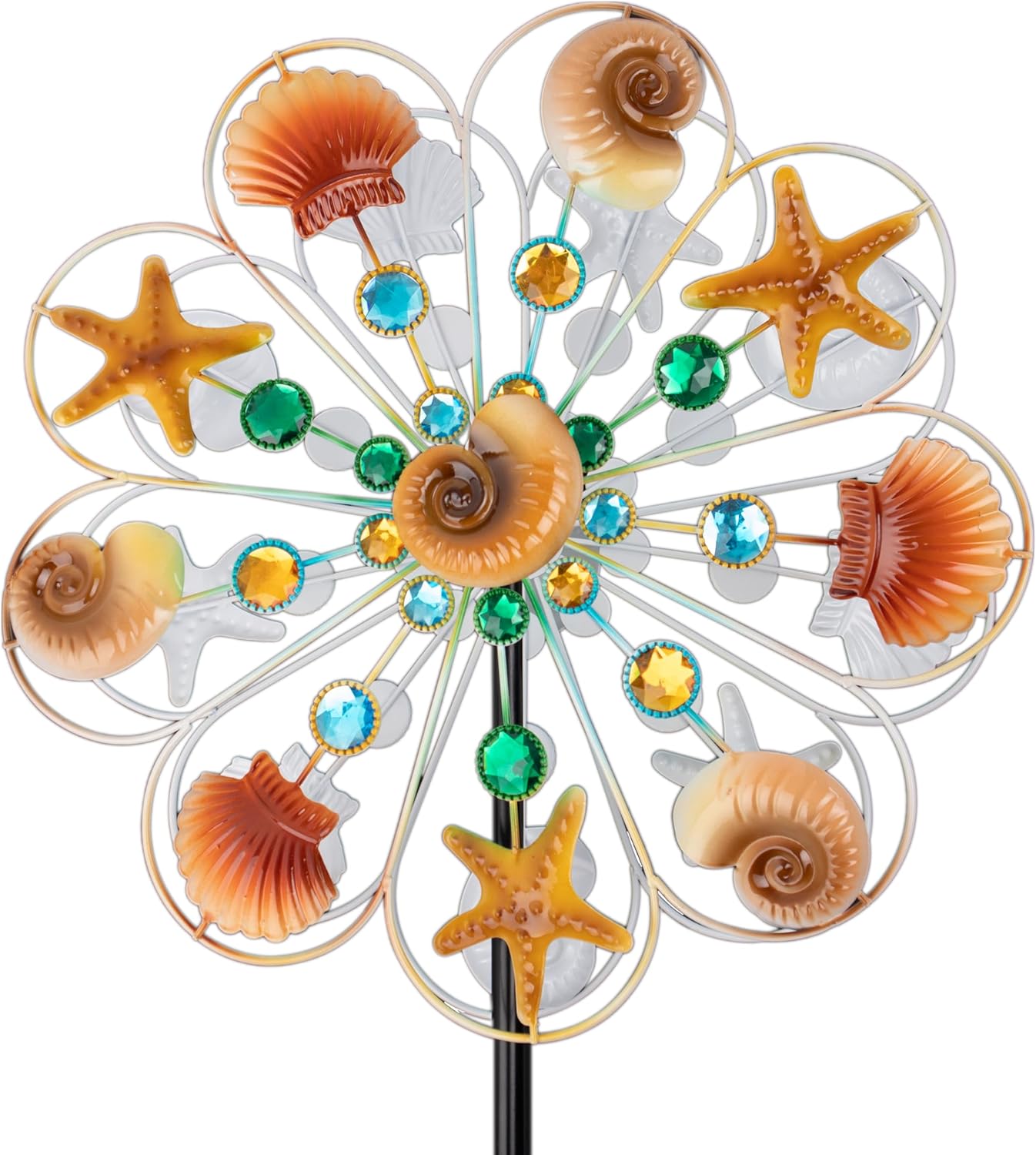 Stargarden Wind Spinners Outdoor, 16 Inch Kinetic Wind Spinner, Ocean Metal Wind Sculptures & Spinners, Waterproof Windmill for Yard, Porch Decor