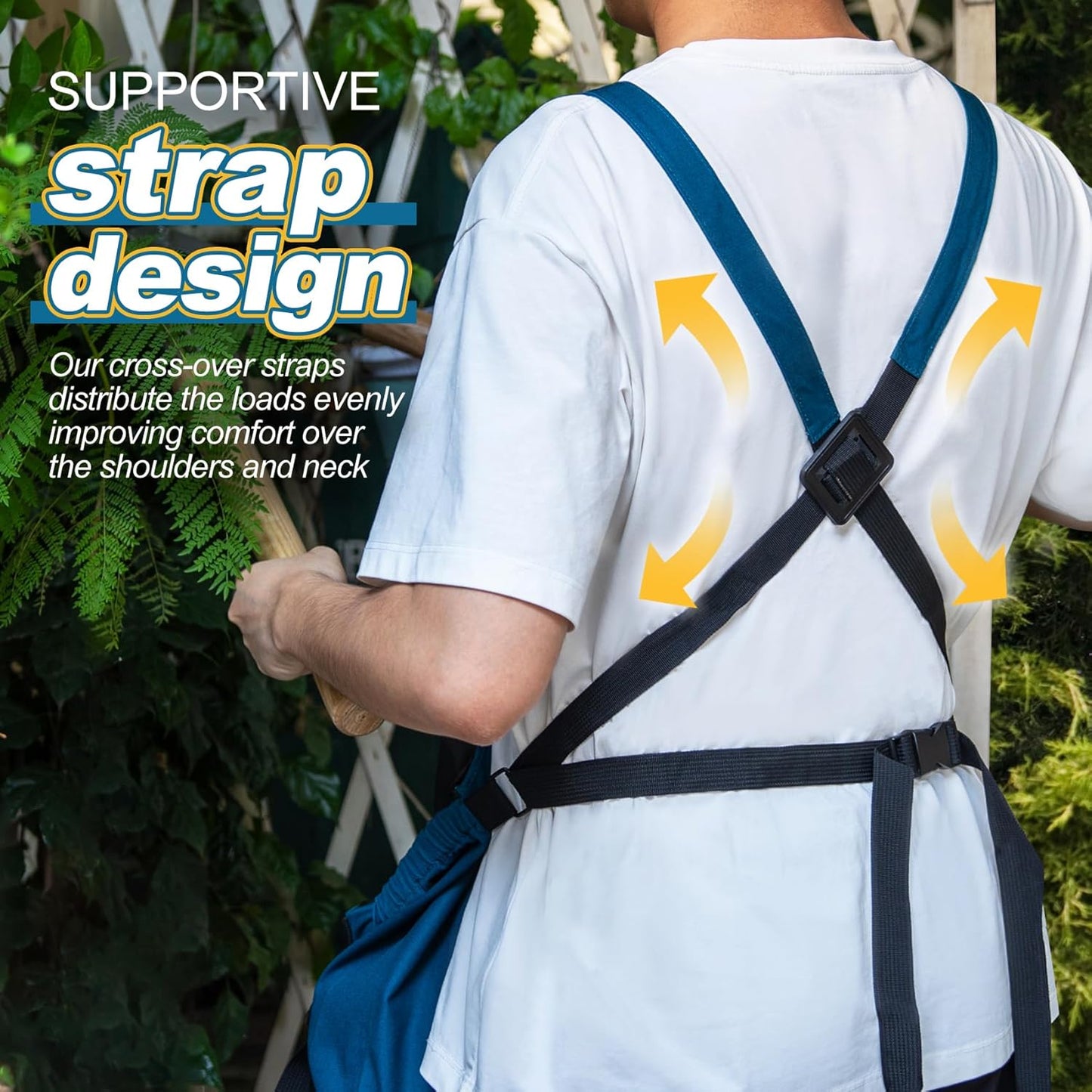 Berry&Bird Harvest Apron, Canvas Gardening Apron with Pockets and Harvesting Pouch Waterproof Harvesting Apron