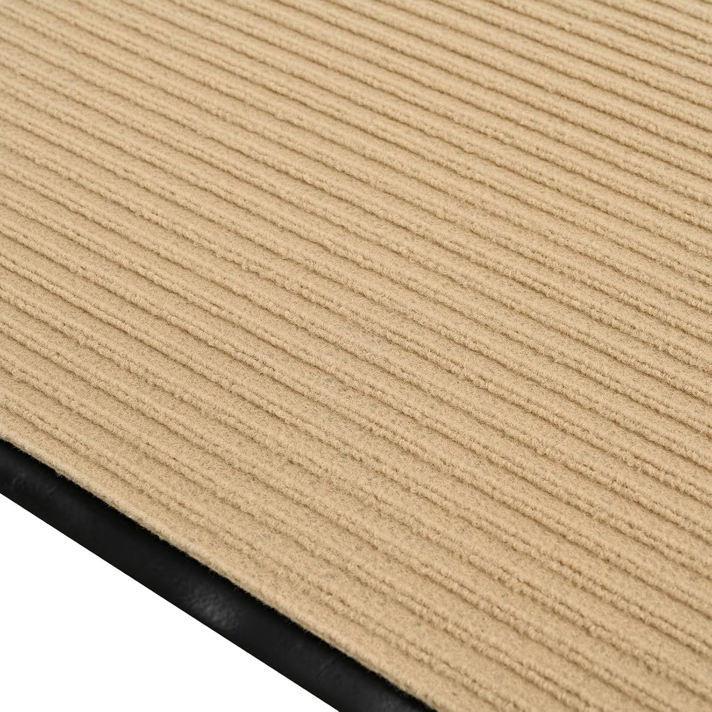 fani Heavy Duty Large Outdoor Indoor Entrance Black Doormat Waterproof Low Profile Entrance Rug Front Door Mat Patio Anti-Skid Rubber Back, 48x72 inch (Beige)